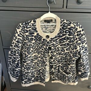Ann Taylor leopard print wool cardigan